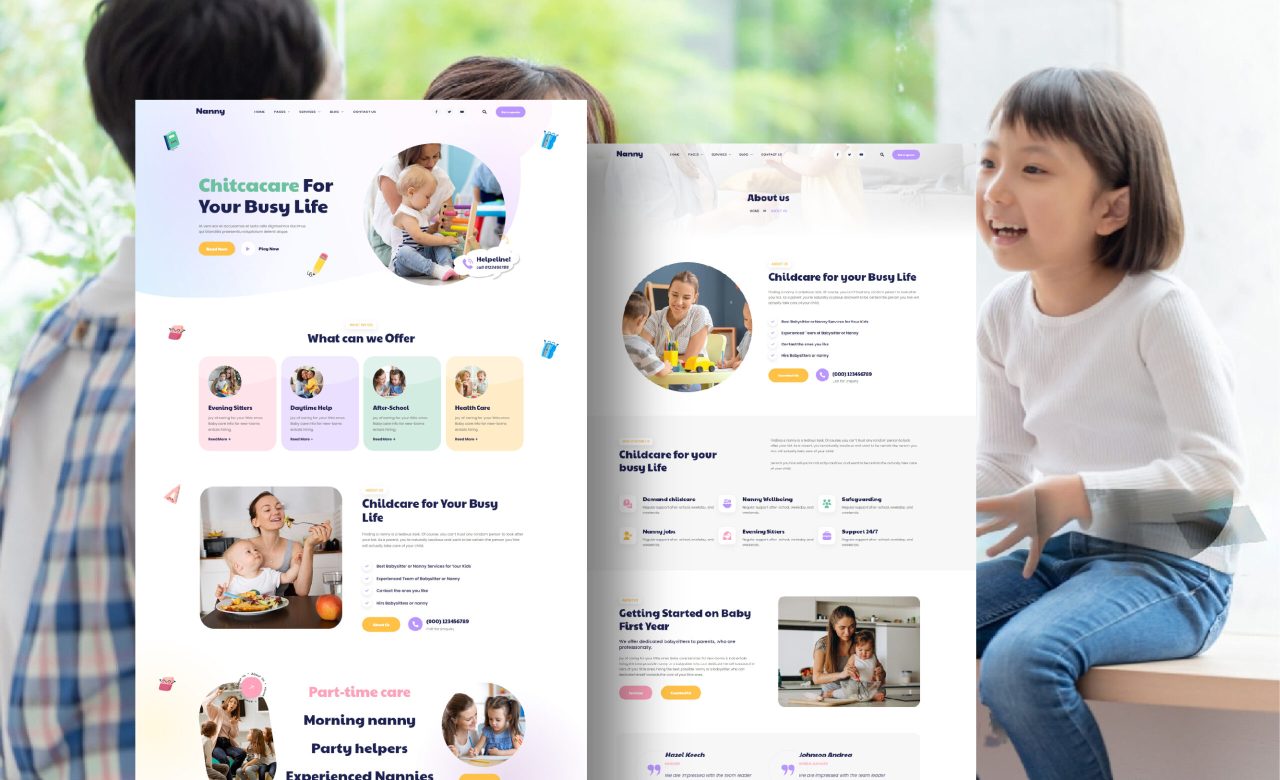 Babysitter Services WordPress Website Design